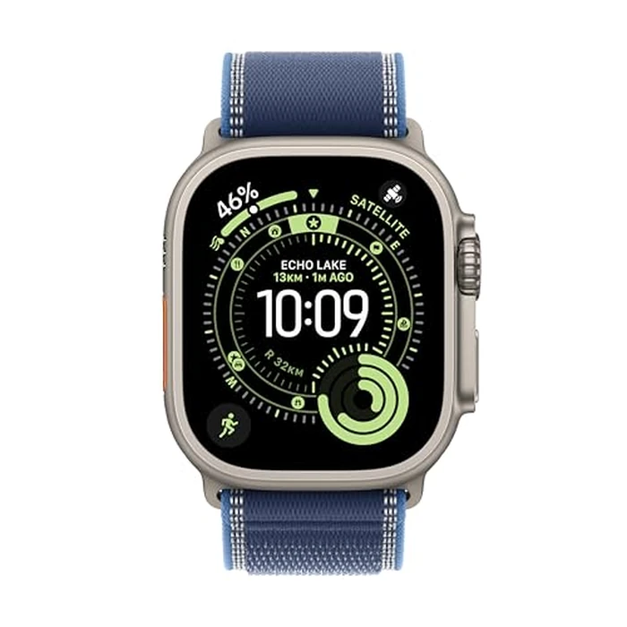 Apple Watch Ultra 3 GPS + Cellular 49mm Natural Titanium Case with Blue/Bright Blue Trail Loop - S/M by Apple - Image 2