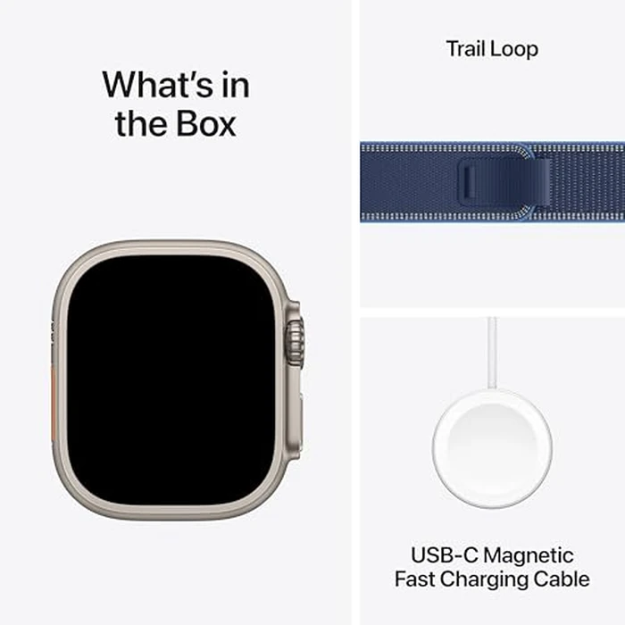 Apple Watch Ultra 3 GPS + Cellular 49mm Natural Titanium Case with Blue/Bright Blue Trail Loop - S/M by Apple - Image 4