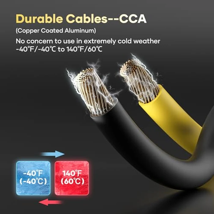 AutoChat Jumper Cables for Car, Heavy Duty Automotive Booster Cables for Car, SUV and Trucks Battery, for Jump Starting Dead or Weak Batteries with Carry Bag, Gloves, Brushes(6 Gauge 16 Feet) by AutoChat - Image 3