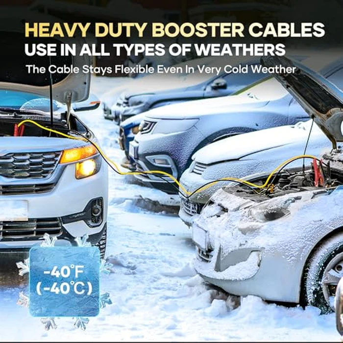AutoChat Jumper Cables for Car, Heavy Duty Automotive Booster Cables for Car, SUV and Trucks Battery, for Jump Starting Dead or Weak Batteries with Carry Bag, Gloves, Brushes(6 Gauge 16 Feet) by AutoChat - Image 4