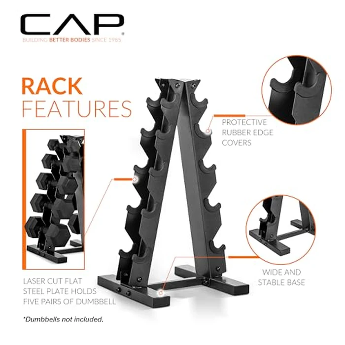 CAP Barbell A-Frame Dumbbell Hand Weight Vertical Storage Rack - Carbon by CAP Barbell - Image 3