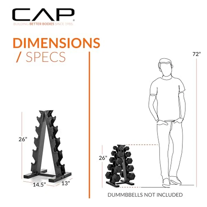 CAP Barbell A-Frame Dumbbell Hand Weight Vertical Storage Rack - Carbon by CAP Barbell - Image 4