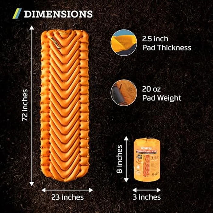 Klymit Insulated Static V Lite Sleeping Pad - Mango Orange 2020 by Klymit - Image 3