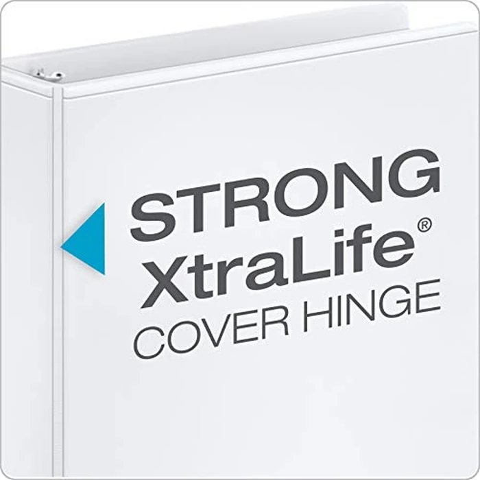 Cardinal Economy 3-Ring Binders, 3", Slant-D Rings, Holds 725 Sheets, ClearVue Presentation View, Non-Stick, White, Case of 6 (90771) by Cardinal - Image 3