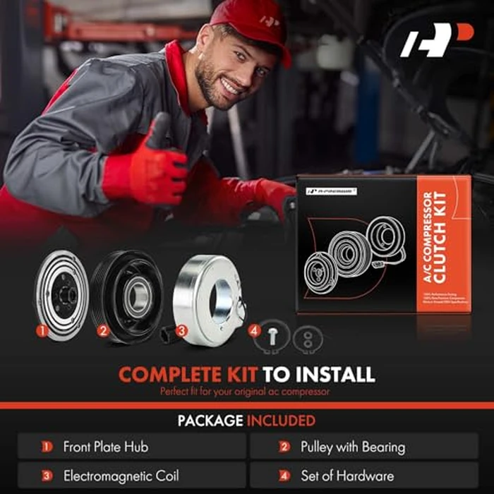 A-Premium Air Conditioner AC Compressor Clutch Kit Compatible with Chevrolet Equinox 2016-2017, Malibu 2013-2016, Impala 2014-2015/2019, Malibu Limited 2016 & GMC Terrain 2015-2017 & Buick Regal by A-premium - Image 2