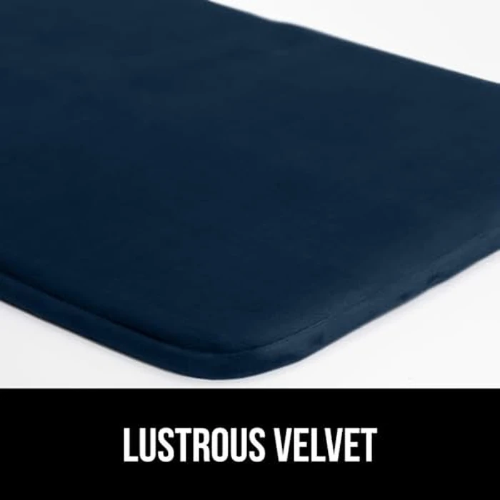 GORILLA GRIP(R) Thick Memory Foam Toilet Rug for Bathroom, U Shaped Washable, Soft Absorbent Velvet Topside Floor Mats, Machine Wash, Cushioned Luxury Rugs for Bath Room, 22.5x19.5 Navy Blue by GORILLA GRIP - Image 7