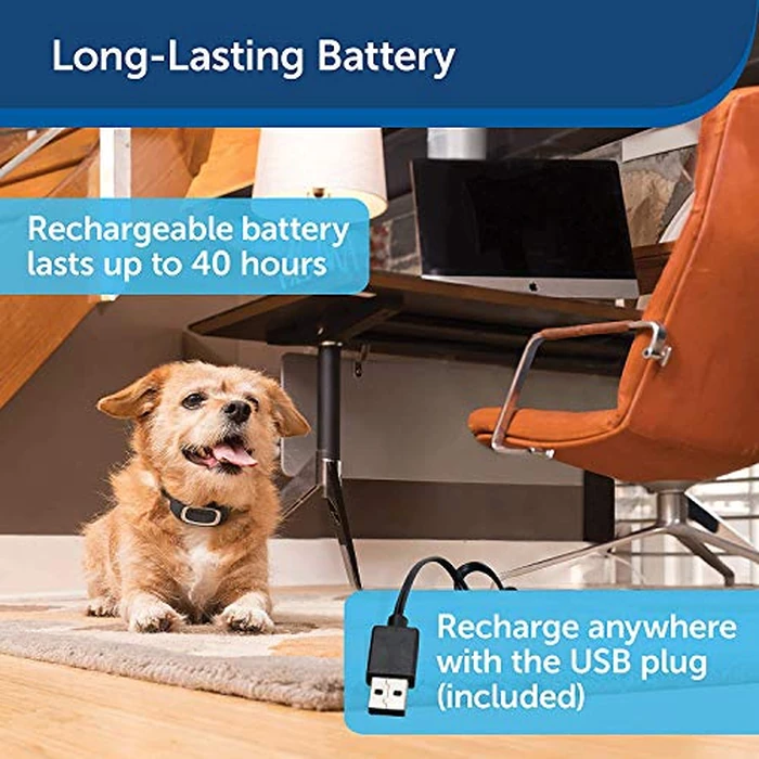 PetSafe Rechargeable Bark Collar, 15 Levels of Automatically Adjusting Static Correction, Rechargeable, Waterproof; Reduces Barking and Whining, for Dogs Over 8 lb, Navy (PBC17-16447) by PetSafe - Image 5