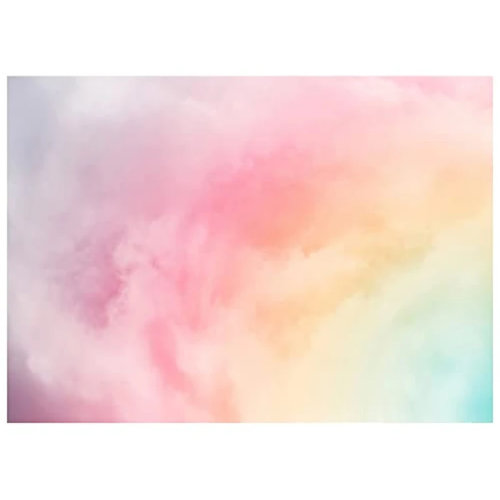 AIIKES 8X6FT Rainbow Cloud Birthday Backdrop Gradient Color Cloud Photography Backdrop Baby Shower Girl Birthday Cake Smash Wedding Party Decoration Photo Studio Props 12-420 by AIIKES - Image 1
