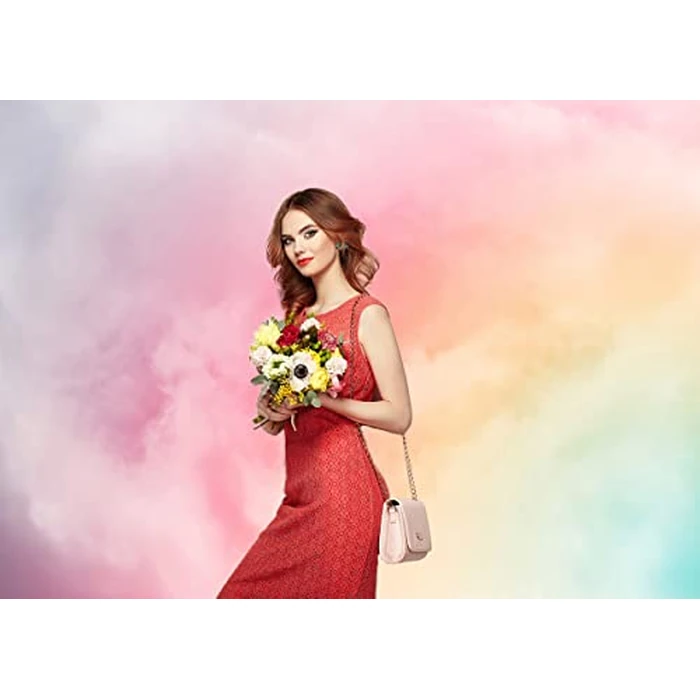 AIIKES 8X6FT Rainbow Cloud Birthday Backdrop Gradient Color Cloud Photography Backdrop Baby Shower Girl Birthday Cake Smash Wedding Party Decoration Photo Studio Props 12-420 by AIIKES - Image 4