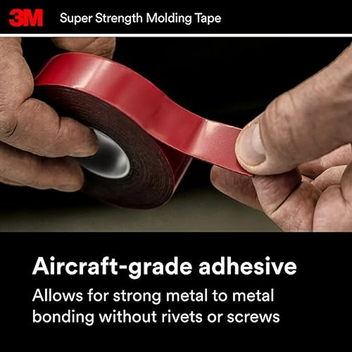 3M Super-Strength Molding Tape, 1/2 in x 15 ft, High Strength Double-Sided Adhesive, Permanently Attaches Side Moldings, Trim and Emblems to Interior and Exterior of Vehicles (03614) by 3M - Image 10