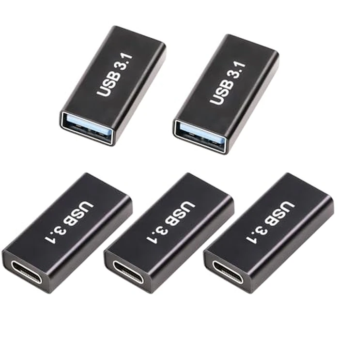 POHFP 5𝐏𝐚𝐜𝐤 𝐔𝐩𝐠𝐫𝐚𝐝𝐞𝐝 USB Female to C Female Adapter, 10GB-Usb3.1 to C Adapter Connector, Bi-Directional High Speed USB Extension Connector Support Charge & Data Sync by POHFP - Used - Very Good condition