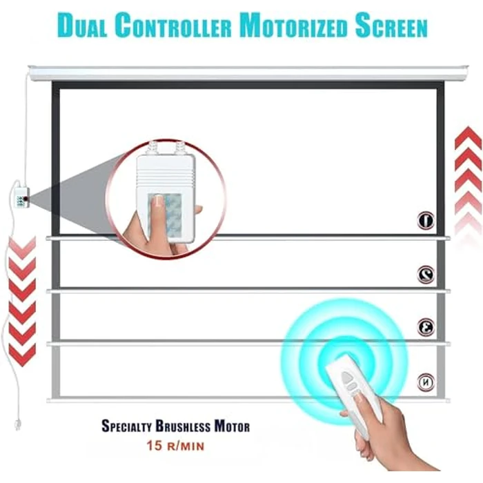 120" Motorized Projector Screen, Electric 4:3 Projector Screen with Remote Control, Indoor/Outdoor HD Movie Screen, Wall/Ceiling Mounted, Perfect for Home Office Theater TV, White by SiliBamb - Image 9
