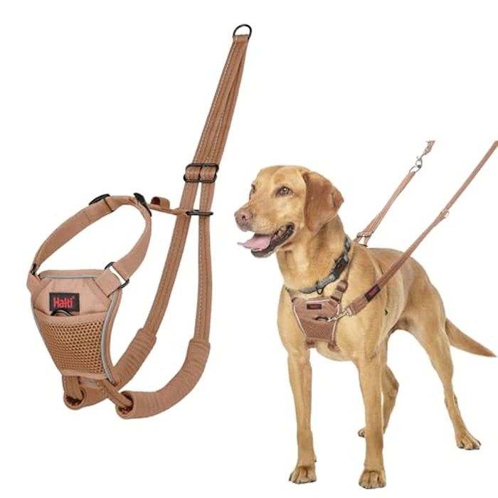 Halti No Pull Harness - Stop Your Dog Pulling on the Leash. Adjustable, Lightweight and Easy to Use. Reflective Dog Training Harness for Medium Dogs (Size M, Desert Sand) by Halti - Used - Like New condition