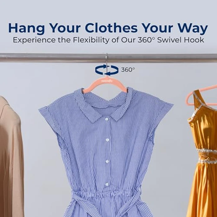 SereneLife Premium Non-Slip Velvet Hangers - Space Saving Heavy Duty Slim Suit Clothes Hanger Set w/ 360 Degree Swivel Metal Hook, Holds Up to 10 Lbs. for Coats, Jackets, Pants & Dress (150 Pieces) by SereneLife - Image 6