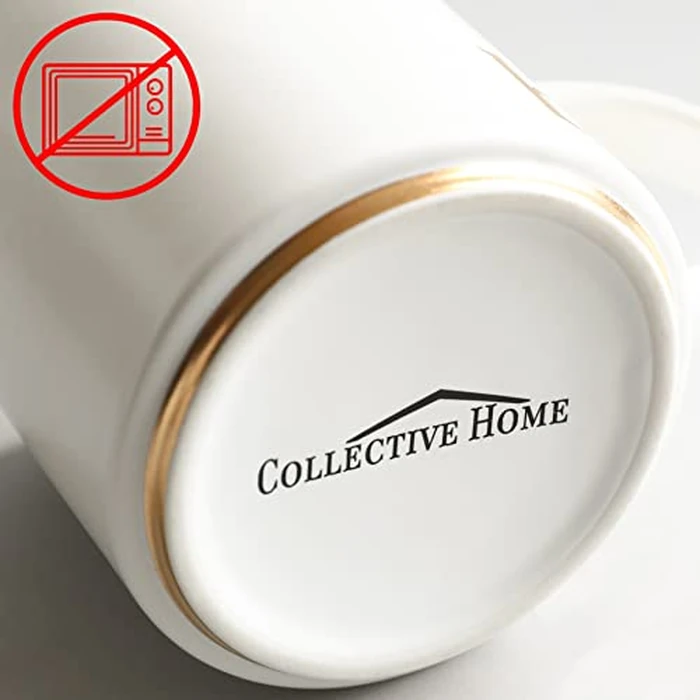 COLLECTIVE HOME - Monogram Ceramic Mugs, 15 oz Golden Initial Coffee Cups, Elegant Alphabet Tea Mugs, Elegant Personalized Mug with Gift Box, Unique Mug with Double Side Capital Letter (D) by COLLECTIVE HOME - Image 3