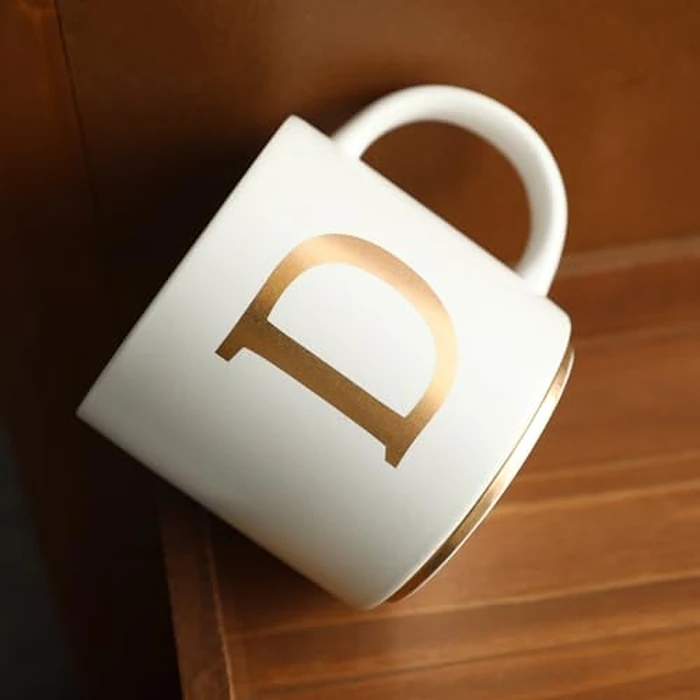 COLLECTIVE HOME - Monogram Ceramic Mugs, 15 oz Golden Initial Coffee Cups, Elegant Alphabet Tea Mugs, Elegant Personalized Mug with Gift Box, Unique Mug with Double Side Capital Letter (D) by COLLECTIVE HOME - Image 7