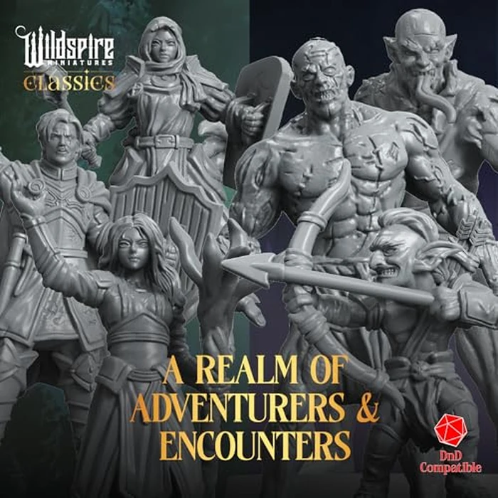 The Realm Set - 195 minis - Heroes, Monsters, NPC Characters for DND Miniatures Bulk I 28mm Dungeon Dragons D&D Miniatures I DND Minis D&D Figures I Pathfinder, Daggerheart, Realm Reforged by Wildspire - Image 2