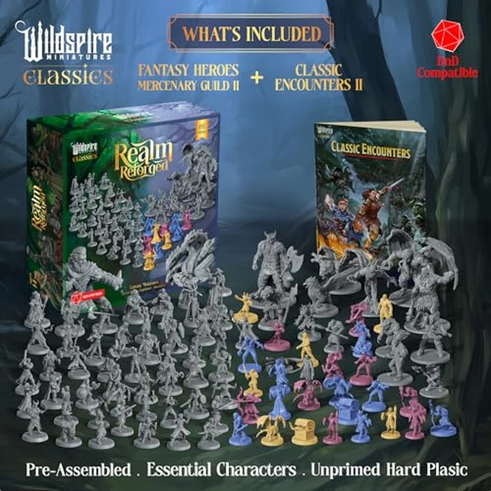 The Realm Set - 195 minis - Heroes, Monsters, NPC Characters for DND Miniatures Bulk I 28mm Dungeon Dragons D&D Miniatures I DND Minis D&D Figures I Pathfinder, Daggerheart, Realm Reforged by Wildspire - Image 3