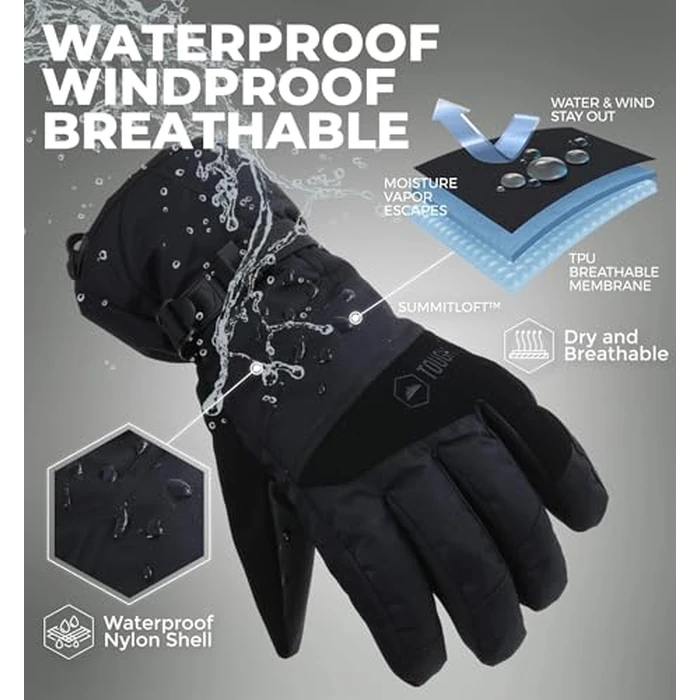 Tough Outdoors Waterproof Gloves Women - Ski Gloves Men - Warm for Winter Cold Weather Snow & Snowboarding - Men's Women's by Tough Outdoors - Image 3