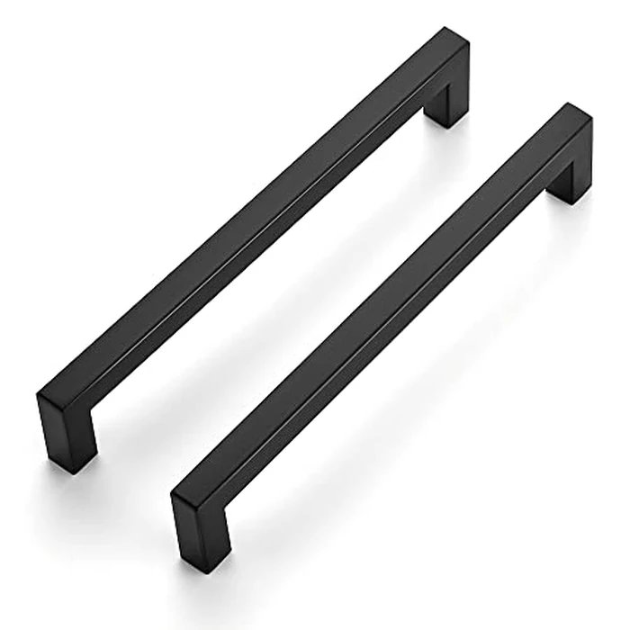 Ravinte 5 Pack 7-1/2 Inch Kitchen Square Cabinet Handles Matte Black Cabinet Pulls Black Drawer Pulls Kitchen Cabinet Hardware Kitchen Handles for Cabinets Cupboard Handles Drawer Handles by Ravinte - Used - Good condition - CA$19.67