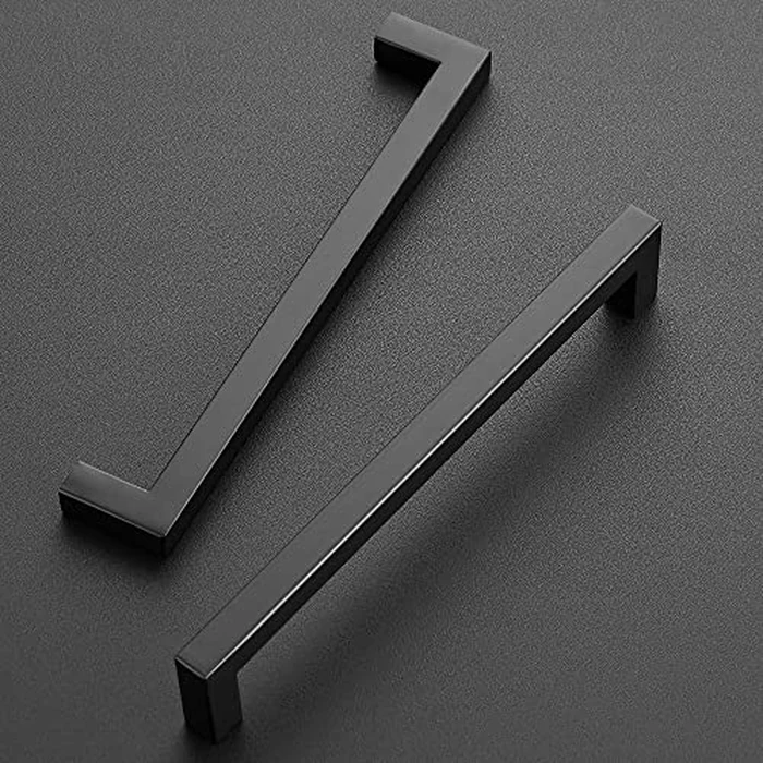 Ravinte 5 Pack 7-1/2 Inch Kitchen Square Cabinet Handles Matte Black Cabinet Pulls Black Drawer Pulls Kitchen Cabinet Hardware Kitchen Handles for Cabinets Cupboard Handles Drawer Handles by Ravinte - Image 2