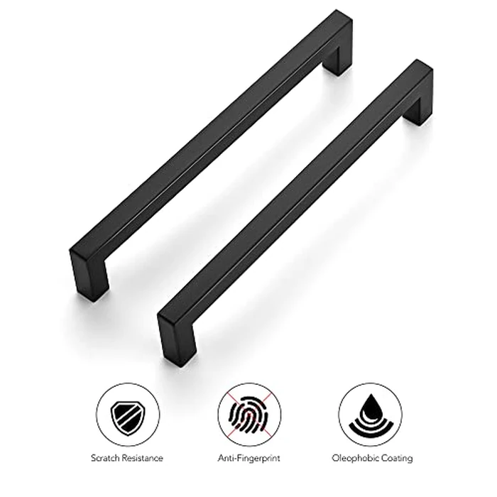 Ravinte 5 Pack 7-1/2 Inch Kitchen Square Cabinet Handles Matte Black Cabinet Pulls Black Drawer Pulls Kitchen Cabinet Hardware Kitchen Handles for Cabinets Cupboard Handles Drawer Handles by Ravinte - Image 8