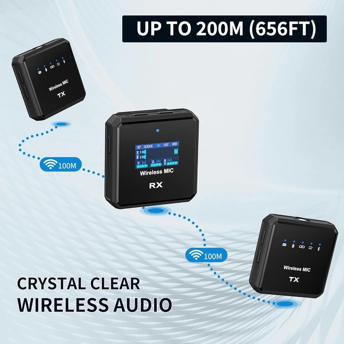 VJZFA Wireless Lavalier Microphone with Noise Cancellation - Black by VJZFA - Image 4