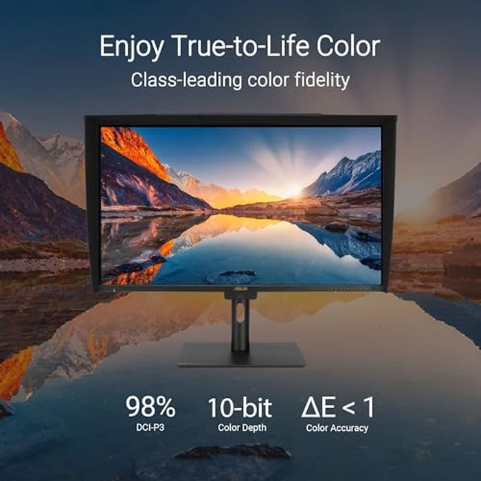 ASUS ProArt Display 32” 4K HDR Professional Monitor (PA32UCE) - UHD (3840 x 2160), IPS, 600 nits, 98% DCI-P3, ΔE<1, Built-in Motorized Colorimeter, AutoKVM, USB-C PD 96W, Calman Ready, 3 yr Warranty by Asus - Image 4