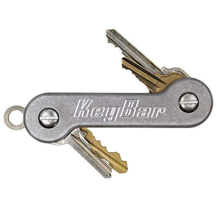 Stonewashed Aluminum KeyBar | Everyday Carry Compact Key Holder Multi-Tool and Keychain Organizer with Pocket Clip (Holds up to 12 Key) Made in the USA by KeyBar - Used - Good condition