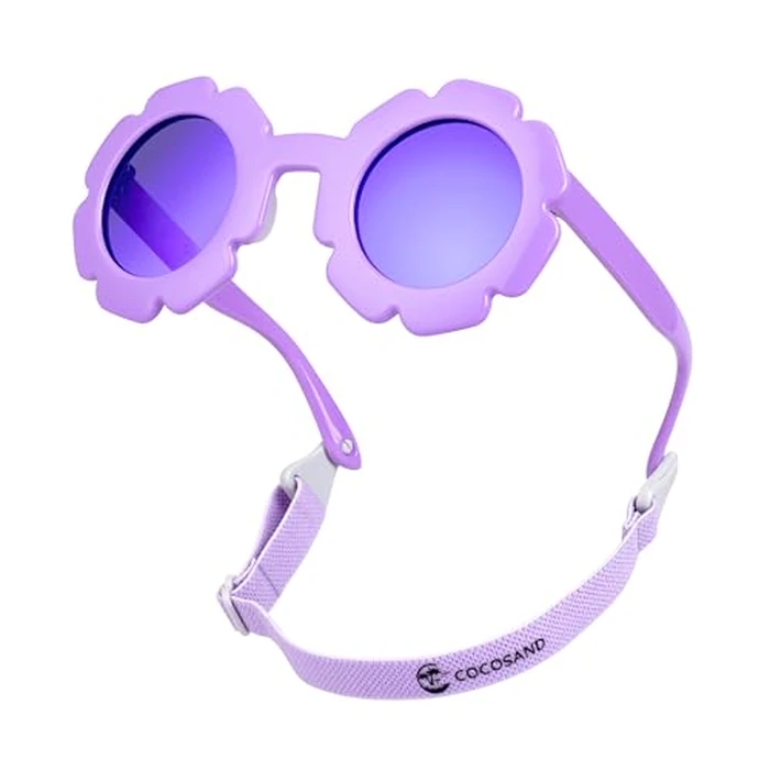 COCOSAND Baby Sunglasses with Strap Polarized Flower Soft Silicone Nose Pads for Toddler Girl Age 3-24 Months by COCOSAND - Used - Like New condition - US$22.44