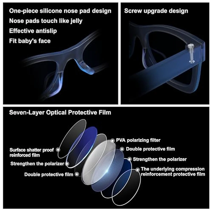 COCOSAND Baby Sunglasses with Strap Polarized Flower Soft Silicone Nose Pads for Toddler Girl Age 3-24 Months by COCOSAND - Image 4