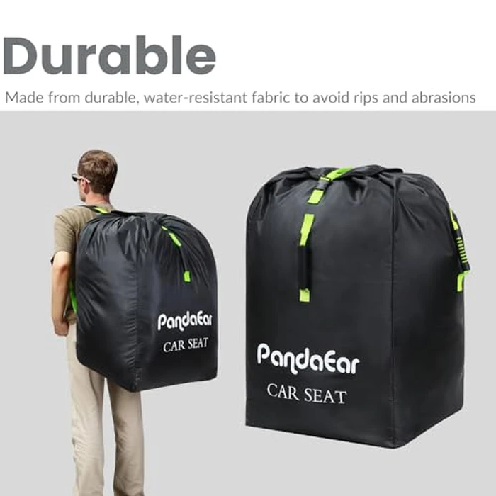 PandaEar Car Seat Travel Bag for Airplane, Water-Resistant Stroller Bag Backpack, Gate Check Car Seat Bags Cover for Plane with Shoulder Strap for Infant Convertible Seats & Booster Seat, Black by PandaEar - Image 5