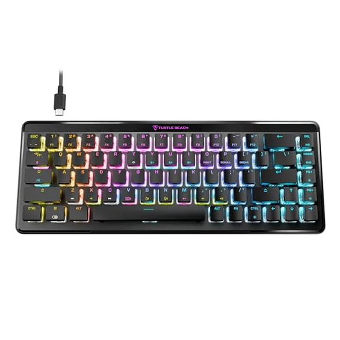 Turtle Beach Vulcan II Mini Air 65% Wireless Optical Mechanical Gaming Keyboard, Bluetooth, Customizable RGB Lighting, Detachable Cable, Smart Keys, On-Board Profiles, 200M Keystroke Life - Black by Turtle Beach - Used - Like New condition - CA$117.96
