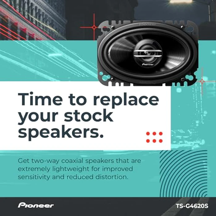 PIONEER G-Series TS-G4620S 4” x 6” 2-Way Speakers (Pair) - 210W Max, Balanced Sound + Smooth Treble, Great Stock Replacement, High-Efficiency Speaker Designed for OEM Power by PIONEER - Image 3