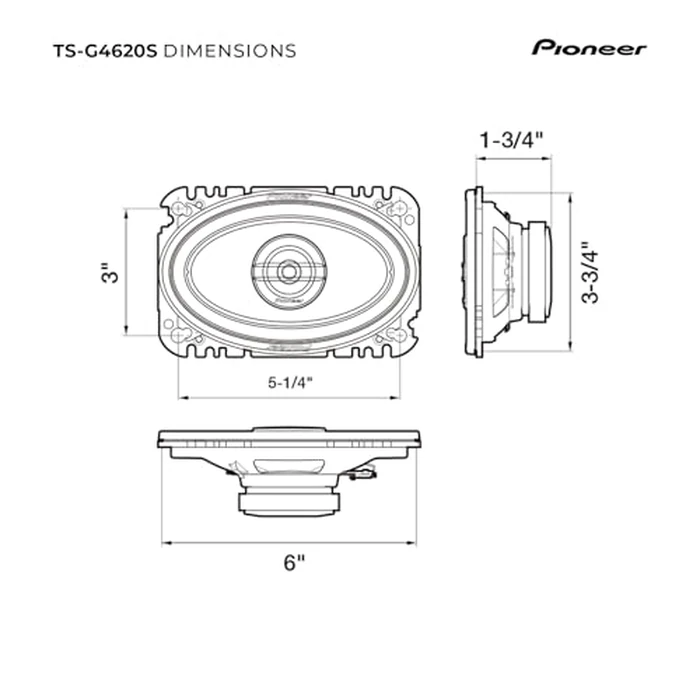 PIONEER G-Series TS-G4620S 4” x 6” 2-Way Speakers (Pair) - 210W Max, Balanced Sound + Smooth Treble, Great Stock Replacement, High-Efficiency Speaker Designed for OEM Power by PIONEER - Image 6