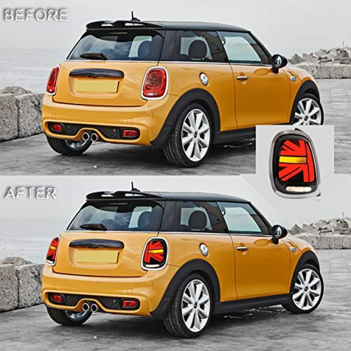 VLAND Tail lights Assembly Fit for BMW Mini Cooper F55 F56 F57 2014-2022, Union Jack Rear Lamp with DRL, Back light w/Sequential Turn Signal, Plug-and-play, Chromed Housing Smoked Lens by VLAND - Image 5