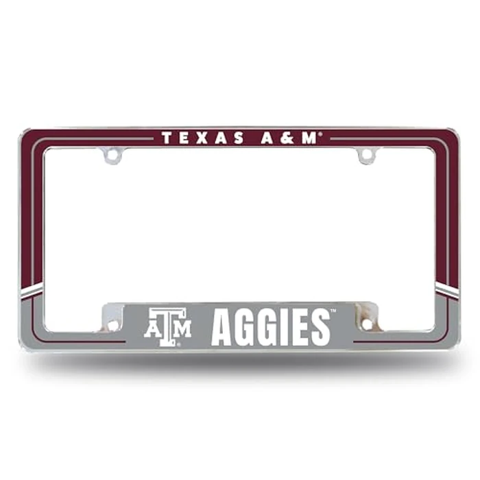 Rico Industries NCAA Texas A&M Aggies Two-Tone 12" x 6" Chrome All Over Automotive License Plate Frame for Car/Truck/SUV by Rico Industries - Used - Like New condition