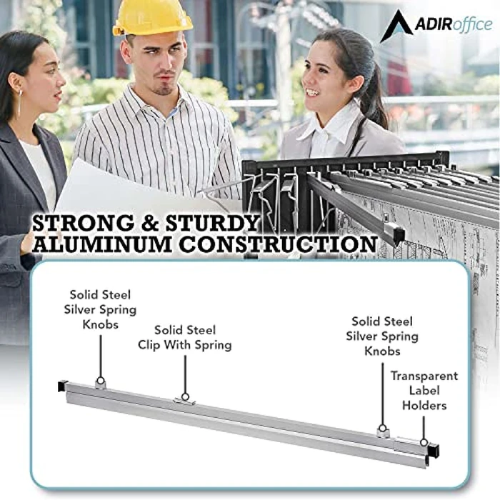 Adir Blueprint Clamp 30 Inches - Blueprint Clips, Blueprint Binding Strips, Architectural Blueprint Binders for Blue Print Organizers, Poster, Maps & Construction Plan Holder (Pack of 6) by Adir - Image 9