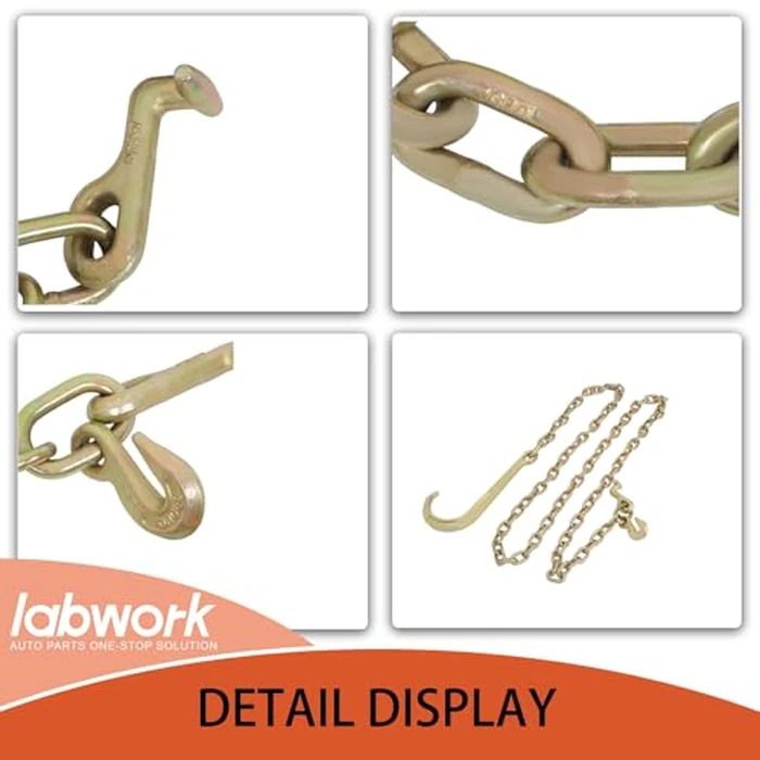 labwork Tow Chain 15 J Hook 5/16 x 10 FT Grade 70 Replacement for Mini J Hook Recovery Wrecker Axle by labwork - Image 2