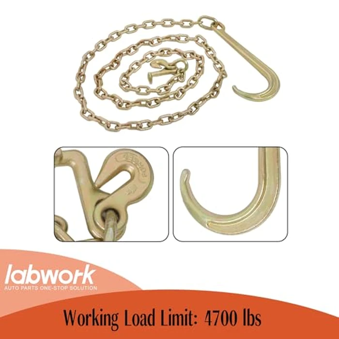 labwork Tow Chain 15 J Hook 5/16 x 10 FT Grade 70 Replacement for Mini J Hook Recovery Wrecker Axle by labwork - Image 5