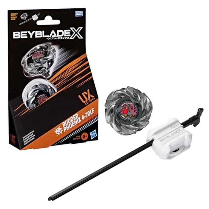 BEY BLADE X Rudder Phoenix 4-70LF UX Starter Pack Set with Takara Tomy Attack Type Top and Launcher, Battling Tops Game Toys, Ages 8+ by Beyblade - Used - Like New condition - US$9.86