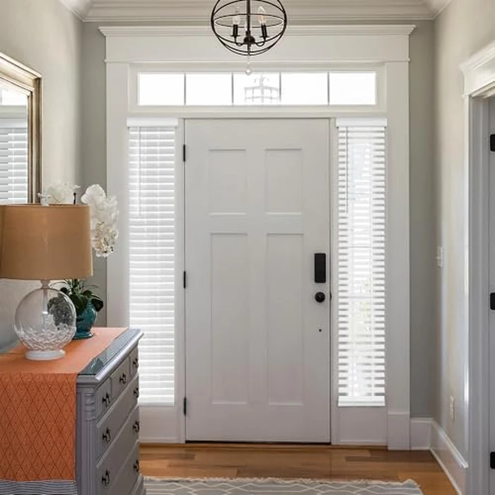 DEZ FURNISHINGS Cordless 2" Smooth Faux Wood Sidelight Single Blind, 12" W x 72" H, Smooth White by DEZ Furnishings - Used - Acceptable condition - CA$96.48