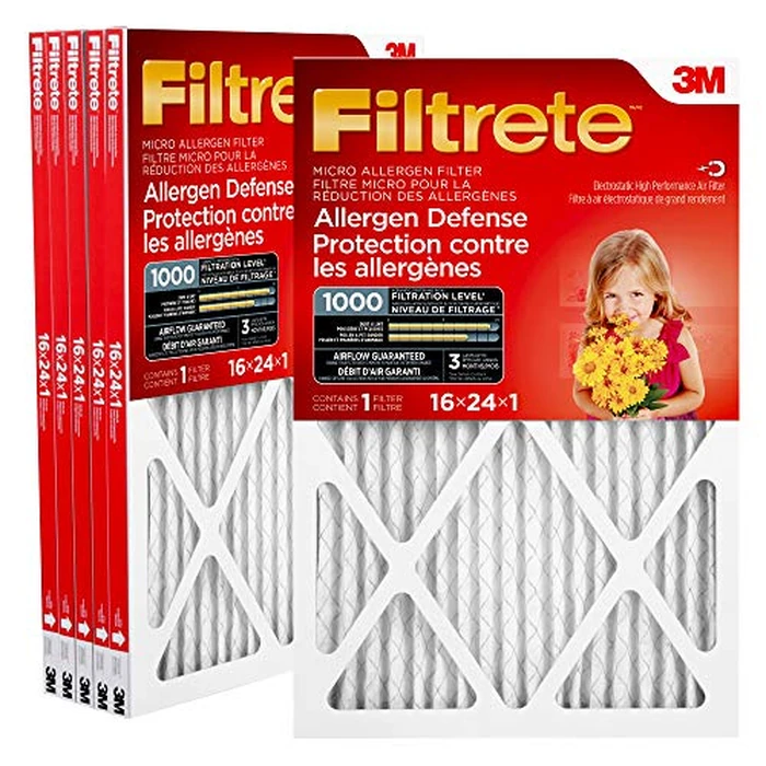 Filtrete 16x24x1 Furnace Filter, MPR 1000, MERV 11, Clean Living Basic Dust 3-Month Pleated 1-Inch Air Filters, 6 Filters by Filtrete - Image 1