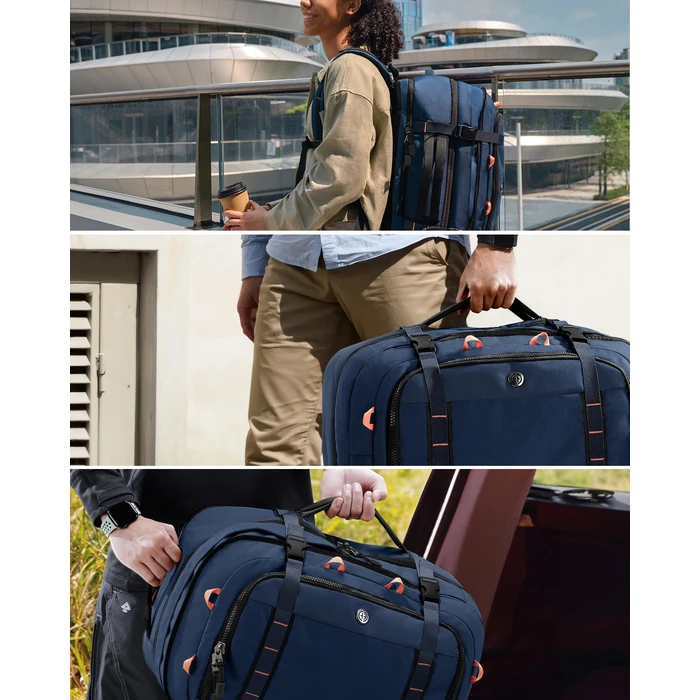 Tolaccea Travel Backpack, TSA Flight Approved Carry On Laptop Backpack for Women Men, Dual Laptop Storage for 17.3" and 15.6" Laptop, Large Luggage Backpack 40-45L Expandable (Navy Blue) by Tolaccea - Image 2