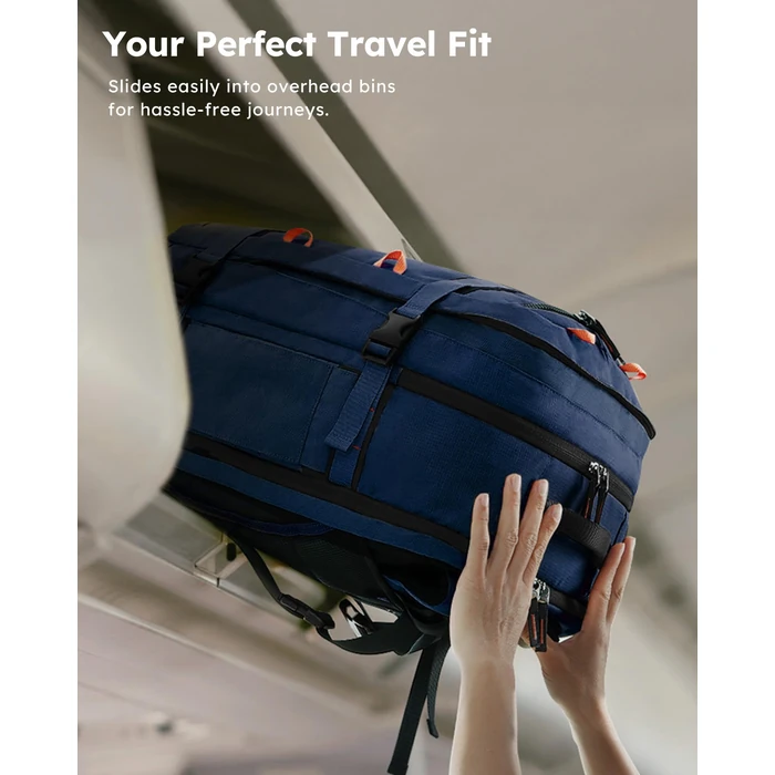 Tolaccea Travel Backpack, TSA Flight Approved Carry On Laptop Backpack for Women Men, Dual Laptop Storage for 17.3" and 15.6" Laptop, Large Luggage Backpack 40-45L Expandable (Navy Blue) by Tolaccea - Image 5