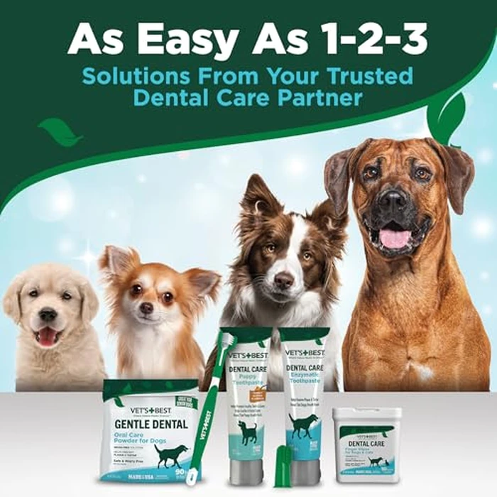 Vet's Best Dog Toothpaste & Dog Toothbrush, Dental Kit, Plaque Remover for Teeth, Whitens Teeth, Freshens Canine Breath, Veterinarian Formula, Finger Toothbrush Included by Vet's Best - Image 7