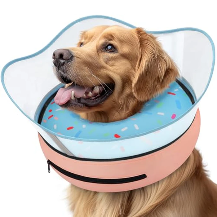 Supet Raised Inflatable Dog Cone Collar to Stop Licking, Soft Dog Cone Alternative After Surgery, Doggie Neck Donut Collar for Small Medium Large Dogs by Supet - Used - Very Good condition
