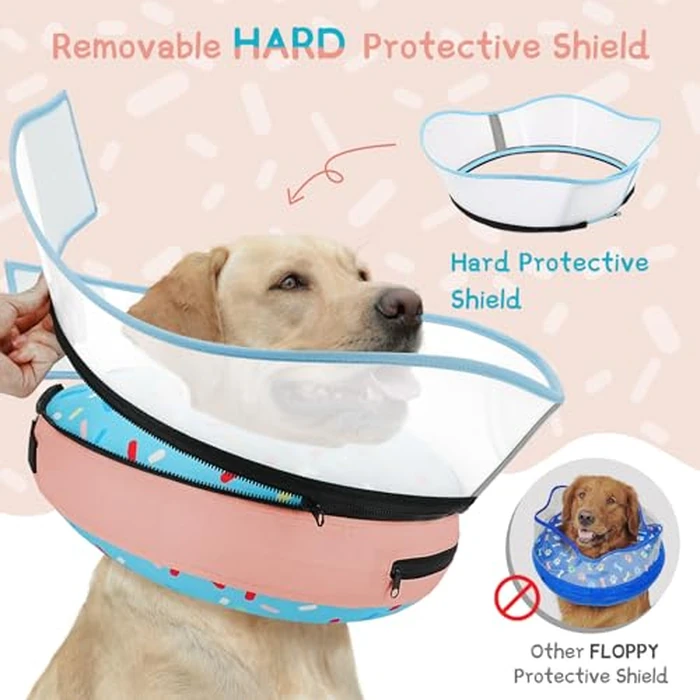 Supet Raised Inflatable Dog Cone Collar to Stop Licking, Soft Dog Cone Alternative After Surgery, Doggie Neck Donut Collar for Small Medium Large Dogs by Supet - Image 3