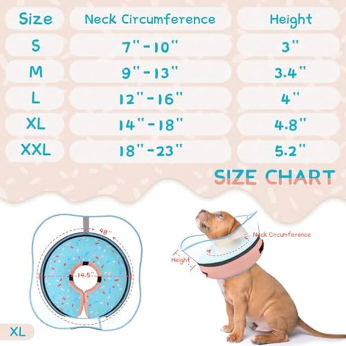 Supet Raised Inflatable Dog Cone Collar to Stop Licking, Soft Dog Cone Alternative After Surgery, Doggie Neck Donut Collar for Small Medium Large Dogs by Supet - Image 6