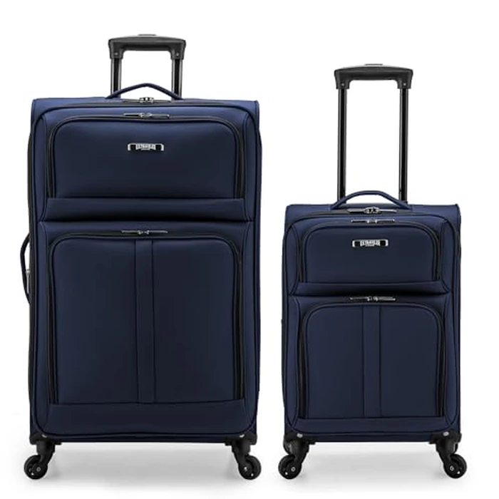U.S. Traveler Anzio Softside Expandable Luggage with Spinner Wheels, Navy, 2-Piece Set (22/30) by U.S. Traveler - Image 1